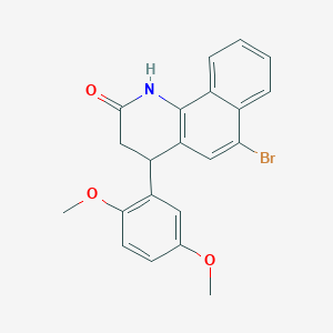 molecular formula C21H18BrNO3 B389509 6-bromo-4-(2,5-dimethoxyphenyl)-3,4-dihydrobenzo[h]quinolin-2(1H)-one 