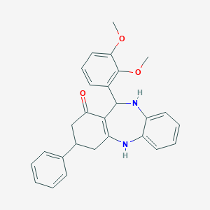 molecular formula C27H26N2O3 B389511 6-(2,3-Dimethoxyphenyl)-9-phenyl-5,6,8,9,10,11-hexahydrobenzo[b][1,4]benzodiazepin-7-one 