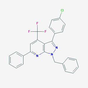 1-benzyl-3-(4-chlorophenyl)-6-phenyl-4-(trifluoromethyl)-1H-pyrazolo[3,4-b]pyridine
