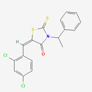 B3895185 5-(2,4-dichlorobenzylidene)-3-(1-phenylethyl)-2-thioxo-1,3-thiazolidin-4-one CAS No. 5867-51-6