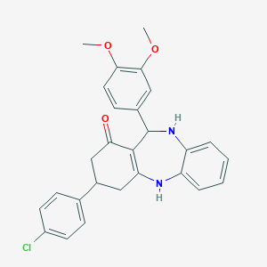 3-(4-chlorophenyl)-11-(3,4-dimethoxyphenyl)-2,3,4,5,10,11-hexahydro-1H-dibenzo[b,e][1,4]diazepin-1-one