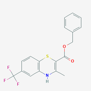 molecular formula C18H14F3NO2S B389523 Benzyl 3-methyl-6-(trifluoromethyl)-4H-1,4-benzothiazine-2-carboxylate 