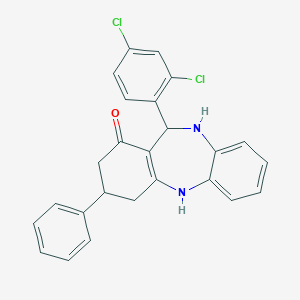 molecular formula C25H20Cl2N2O B389526 11-(2,4-dichlorophenyl)-3-phenyl-2,3,4,5,10,11-hexahydro-1H-dibenzo[b,e][1,4]diazepin-1-one 