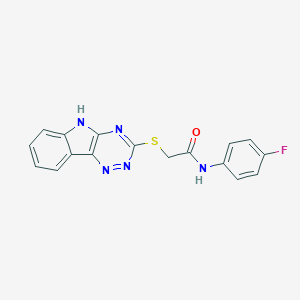 molecular formula C17H12FN5OS B389531 N-(4-fluorophenyl)-2-(5H-[1,2,4]triazino[5,6-b]indol-3-ylsulfanyl)acetamide 