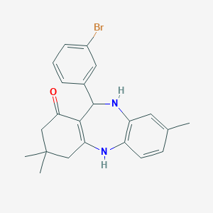 molecular formula C22H23BrN2O B389532 6-(3-bromophenyl)-3,9,9-trimethyl-6,8,10,11-tetrahydro-5H-benzo[b][1,4]benzodiazepin-7-one CAS No. 309739-81-9