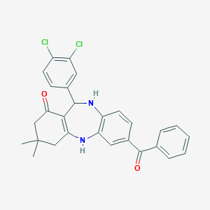 7-benzoyl-11-(3,4-dichlorophenyl)-3,3-dimethyl-2,3,4,5,10,11-hexahydro-1H-dibenzo[b,e][1,4]diazepin-1-one