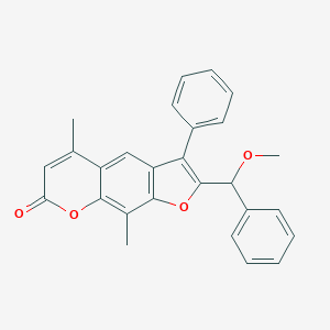 molecular formula C27H22O4 B389553 2-[methoxy(phenyl)methyl]-5,9-dimethyl-3-phenyl-7H-furo[3,2-g]chromen-7-one 