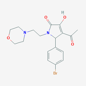 molecular formula C18H21BrN2O4 B389557 4-acetyl-5-(4-bromophenyl)-3-hydroxy-1-[2-(4-morpholinyl)ethyl]-1,5-dihydro-2H-pyrrol-2-one 