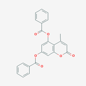 molecular formula C24H16O6 B389558 7-(benzoyloxy)-4-methyl-2-oxo-2H-chromen-5-yl benzoate 