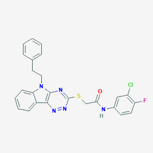 N~1~-(3-chloro-4-fluorophenyl)-2-[(5-phenethyl-5H-[1,2,4]triazino[5,6-b]indol-3-yl)sulfanyl]acetamide
