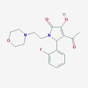 molecular formula C18H21FN2O4 B389567 Pyrrol-2(5H)-one, 4-acetyl-5-(2-fluorophenyl)-3-hydroxy-1-(2-morpholinoethyl)- 