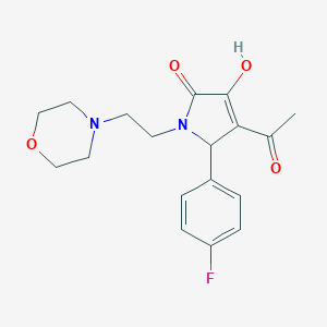 molecular formula C18H21FN2O4 B389568 4-Acetyl-5-(4-fluorophenyl)-3-hydroxy-1-[2-(4-morpholinyl)ethyl]-1,5-dihydro-2H-pyrrol-2-one 