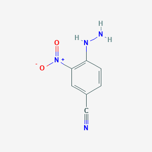 molecular formula C7H6N4O2 B038958 4-肼基-3-硝基苯甲腈 CAS No. 124839-61-8