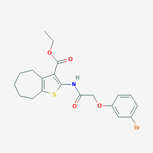 molecular formula C20H22BrNO4S B389581 ethyl 2-{[(3-bromophenoxy)acetyl]amino}-5,6,7,8-tetrahydro-4H-cyclohepta[b]thiophene-3-carboxylate CAS No. 309921-73-1