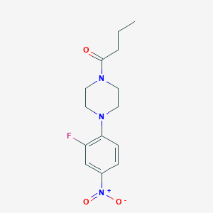 molecular formula C14H18FN3O3 B389583 1-Butyryl-4-{2-fluoro-4-nitrophenyl}piperazine 