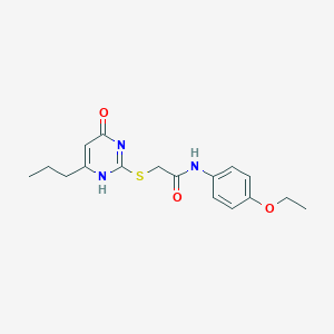 molecular formula C17H21N3O3S B389589 N-(4-ethoxyphenyl)-2-[(6-oxo-4-propyl-1,6-dihydropyrimidin-2-yl)sulfanyl]acetamide CAS No. 309742-25-4