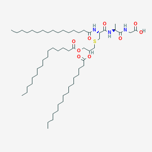 molecular formula C59H111N3O9S B038959 S-(2,3-Bis(palmitoyloxy)propyl)-N-palmitoylcysteinyl-alanyl-glycine CAS No. 117858-54-5