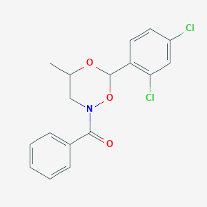 molecular formula C17H15Cl2NO3 B389595 [6-(2,4-Dichlorophenyl)-4-methyl-1,5,2-dioxazinan-2-yl](phenyl)methanone 