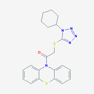 molecular formula C21H21N5OS2 B389596 2-(1-Cyclohexyl-1H-tetrazol-5-ylsulfanyl)-1-phenothiazin-10-yl-ethanone 