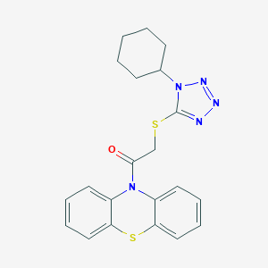 10-{[(1-cyclohexyl-1H-tetraazol-5-yl)sulfanyl]acetyl}-10H-phenothiazine