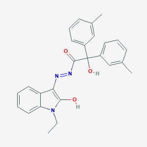 1-[(E)-(1-ethyl-2-hydroxy-1H-indol-3-yl)diazenyl]-2-hydroxy-2,2-bis(3-methylphenyl)ethanone