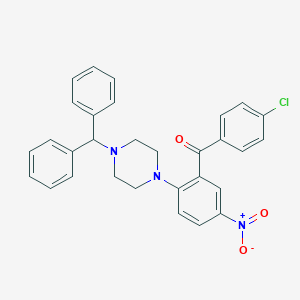 molecular formula C30H26ClN3O3 B389601 [2-(4-Benzhydrylpiperazino)-5-nitrophenyl](4-chlorophenyl)methanone CAS No. 332881-10-4