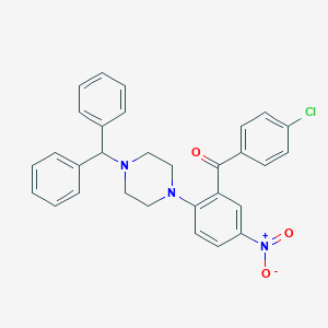 [2-(4-Benzhydrylpiperazin-1-yl)-5-nitrophenyl]-(4-chlorophenyl)methanone