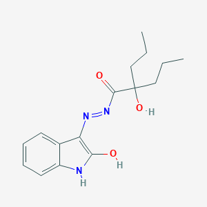 molecular formula C16H21N3O3 B389602 Pentan-1-one, 2-hydroxy-1-(2-hydroxy-3-indolylazo)-3-propyl- 