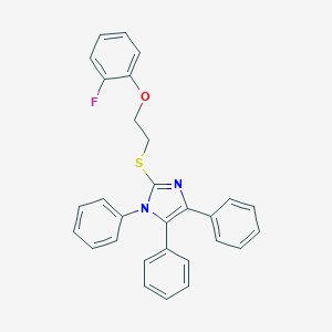 molecular formula C29H23FN2OS B389603 2-{[2-(2-fluorophenoxy)ethyl]sulfanyl}-1,4,5-triphenyl-1H-imidazole 
