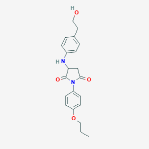molecular formula C21H24N2O4 B389612 3-{[4-(2-Hydroxyethyl)phenyl]amino}-1-(4-propoxyphenyl)pyrrolidine-2,5-dione CAS No. 342406-05-7