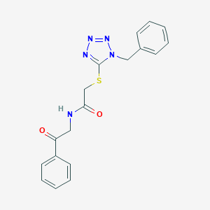 molecular formula C18H17N5O2S B389619 2-(1-benzyltetrazol-5-yl)sulfanyl-N-phenacylacetamide 