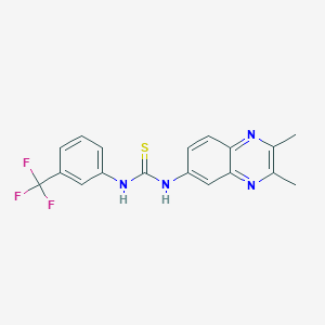 molecular formula C18H15F3N4S B3896247 N-(2,3-dimethyl-6-quinoxalinyl)-N'-[3-(trifluoromethyl)phenyl]thiourea 