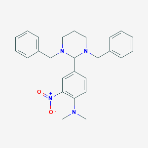 1,3-Dibenzyl-2-{4-(dimethylamino)-3-nitrophenyl}hexahydropyrimidine