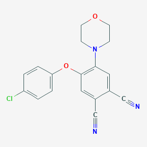molecular formula C18H14ClN3O2 B389627 4-(4-Chlorophenoxy)-5-(4-morpholinyl)phthalonitrile 