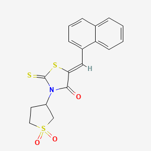 molecular formula C18H15NO3S3 B3896318 3-[(5Z)-5-[(NAPHTHALEN-1-YL)METHYLIDENE]-4-OXO-2-SULFANYLIDENE-13-THIAZOLIDIN-3-YL]-1LAMBDA6-THIOLANE-11-DIONE 