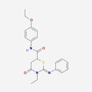 (2E)-N-(4-ethoxyphenyl)-3-ethyl-4-oxo-2-(phenylimino)-1,3-thiazinane-6-carboxamide