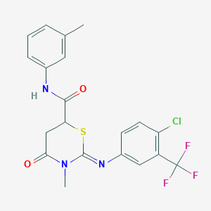 2-[4-chloro-3-(trifluoromethyl)phenyl]imino-3-methyl-N-(3-methylphenyl)-4-oxo-1,3-thiazinane-6-carboxamide
