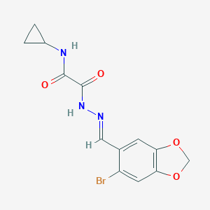 1,3-Benzodioxole-5-carbaldehyde, 6-bromo-, (2-cyclopropylamino-1,2-dioxoethyl)hydrazone