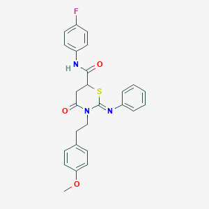 (2Z)-N-(4-fluorophenyl)-3-[2-(4-methoxyphenyl)ethyl]-4-oxo-2-(phenylimino)-1,3-thiazinane-6-carboxamide