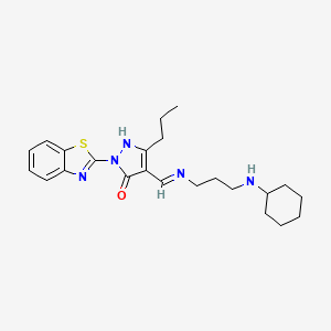 2-(1,3-benzothiazol-2-yl)-4-({[3-(cyclohexylamino)propyl]amino}methylene)-5-propyl-2,4-dihydro-3H-pyrazol-3-one