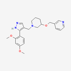 3-{[(1-{[3-(2,4-dimethoxyphenyl)-1H-pyrazol-4-yl]methyl}-3-piperidinyl)oxy]methyl}pyridine