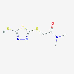 molecular formula C6H9N3OS3 B389641 N,N-dimethyl-2-[(5-sulfanyl-1,3,4-thiadiazol-2-yl)sulfanyl]acetamide 