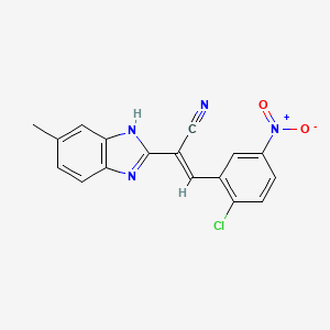 3-(2-chloro-5-nitrophenyl)-2-(5-methyl-1H-benzimidazol-2-yl)acrylonitrile