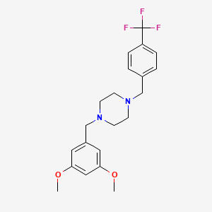 1-(3,5-dimethoxybenzyl)-4-[4-(trifluoromethyl)benzyl]piperazine