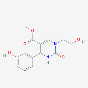 molecular formula C16H20N2O5 B389650 Ethyl 1-(2-hydroxyethyl)-4-(3-hydroxyphenyl)-6-methyl-2-oxo-1,2,3,4-tetrahydro-5-pyrimidinecarboxylate 