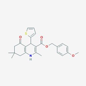 molecular formula C25H27NO4S B389655 4-Methoxybenzyl 2,7,7-trimethyl-5-oxo-4-(2-thienyl)-1,4,5,6,7,8-hexahydro-3-quinolinecarboxylate 