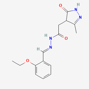 N'-[(E)-(2-ethoxyphenyl)methylidene]-2-(3-methyl-5-oxo-4,5-dihydro-1H-pyrazol-4-yl)acetohydrazide