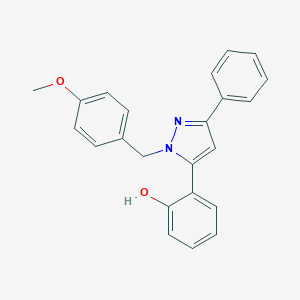 molecular formula C23H20N2O2 B389657 2-[1-(4-methoxybenzyl)-3-phenyl-1H-pyrazol-5-yl]phenol 