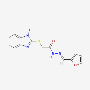 molecular formula C15H14N4O2S B3896593 N'-(2-furylmethylene)-2-[(1-methyl-1H-benzimidazol-2-yl)thio]acetohydrazide 