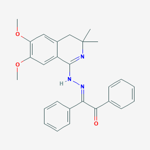 (2E)-2-[(2Z)-(6,7-dimethoxy-3,3-dimethyl-3,4-dihydroisoquinolin-1(2H)-ylidene)hydrazinylidene]-1,2-diphenylethanone